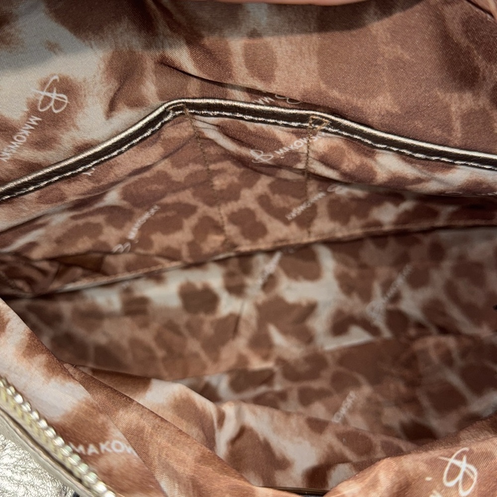 B. Makowsky Pebbled Leather Bronze Shoulder Bag - Picture 13 of 14